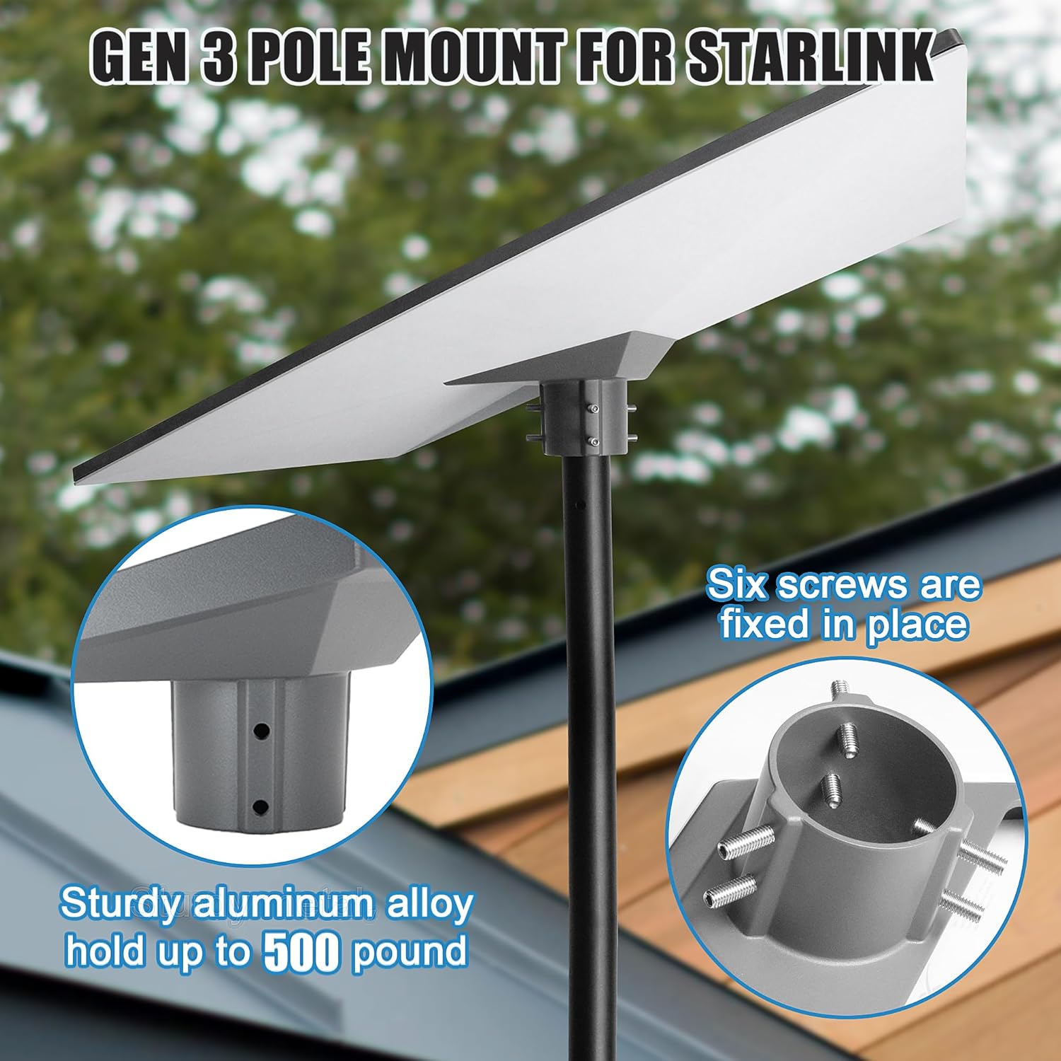 Gen 3 Pipe Adapter Mount Kit for Starlink Standard Dish Q878