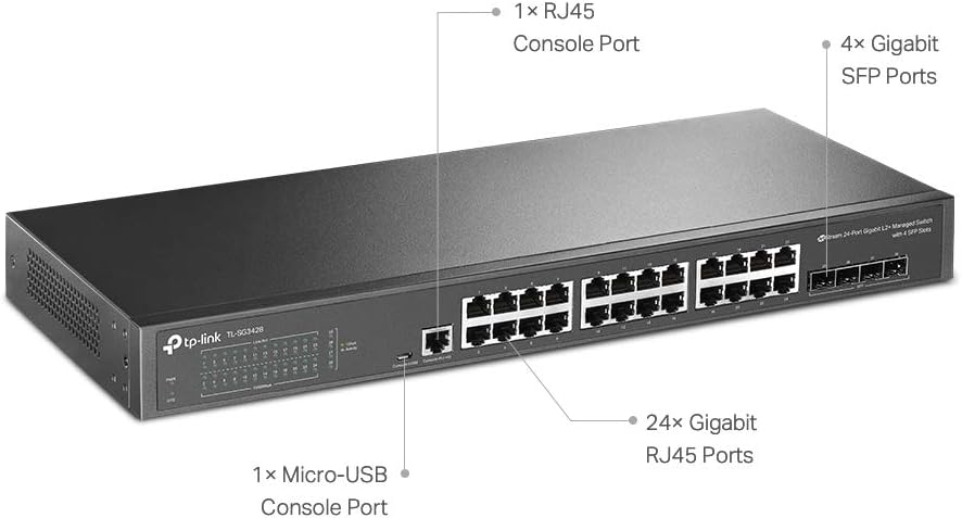24 Port Gigabit Switch with 4 x 10GE SFP+ Slots X537089