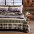 Rustic Patchwork Reversible Quilt Set With Shams (Full / Queen) H4532