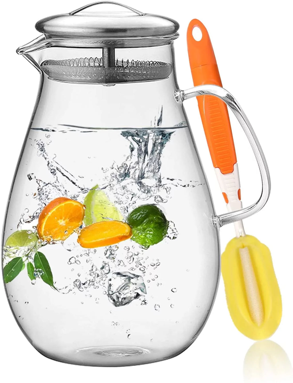 64 Ounces Glass Pitcher with Lid and Handle E962525