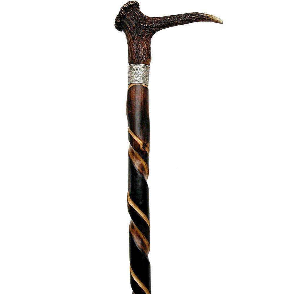 Spiral Stag Horn Walking Cane N366