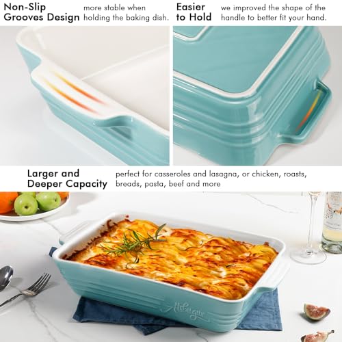 White 9x13 Ceramic Baking Dish with Handles Q269