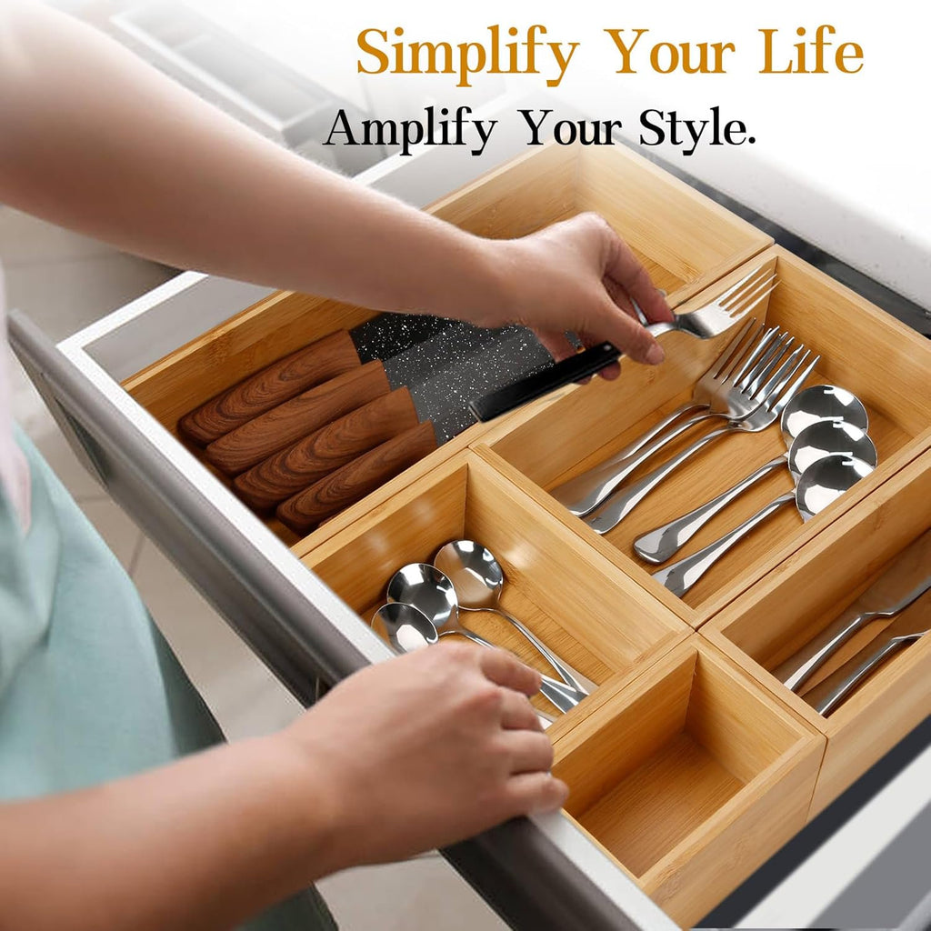 Bamboo 5 Pack Utensil Organizer Box U39762