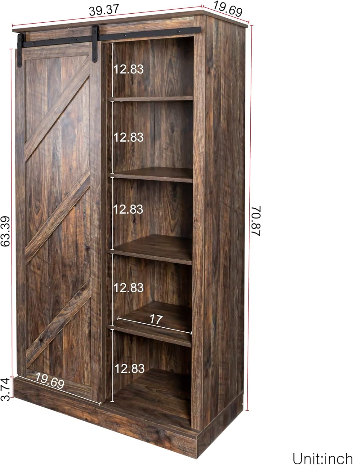 Tall Storage Cabinet with Sliding Door M7852
