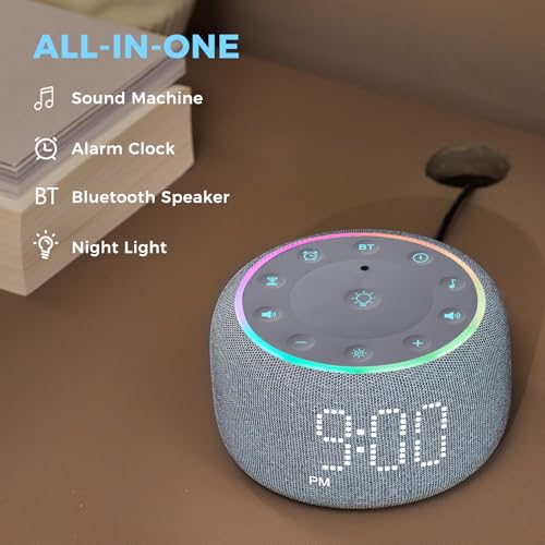White Noise Machine Alarm Clock with Bluetooth Speaker M238