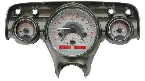 Silver Alloy Red Analog Gauges System U56283