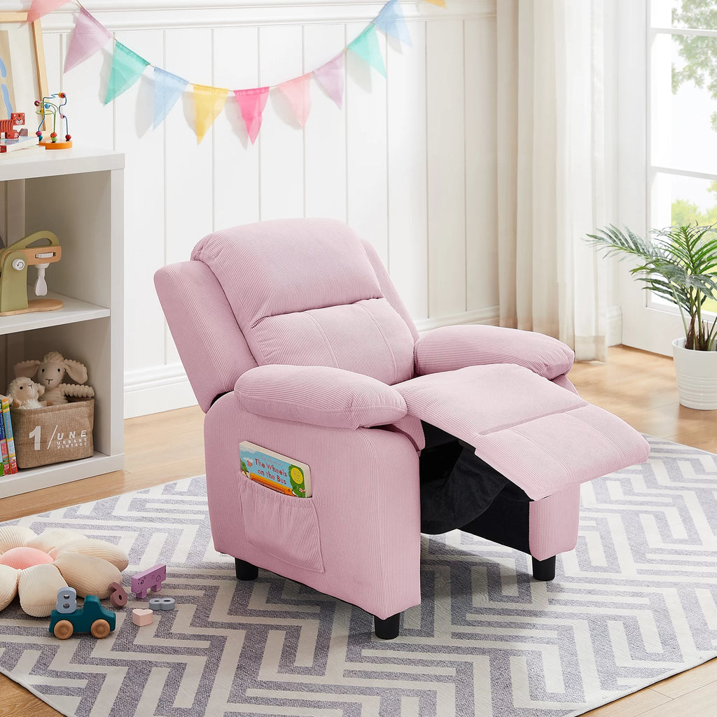 Pink Adjustable Kids Recliner Chair with Footrest G73904
