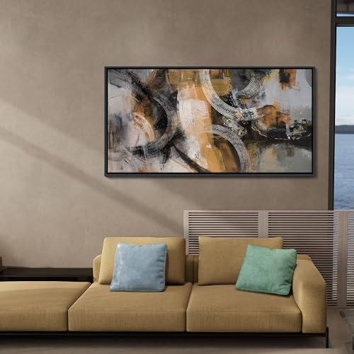 Orange Gray Yellow Abstract Canvas Wall Art 24×48IN H170191