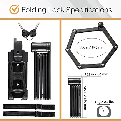 3 Folding Bike Lock Set with Mounting Case D18365
