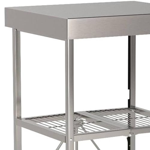 3-Tier Foldable Rolling Kitchen Cart on Wheels O268398