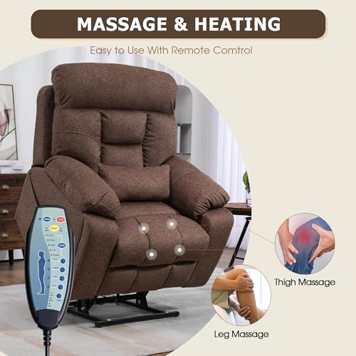 Oversized Power Lift Recliner Chair with Heat and Massage I56609