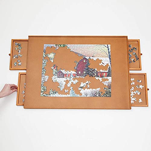 1000 Piece Wooden Puzzle Board with Drawers Z91293