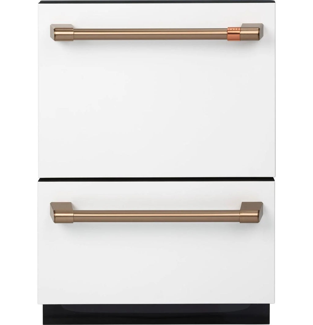 24" Wide Double Drawer Dishwasher - Matte White / Brushed Bronze H532345