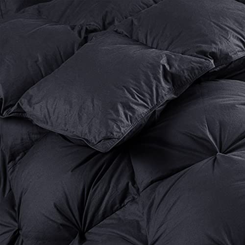 Queen Size Goose Down Comforter, 70 oz Fill Weight, White, Egyptian Cotton T881