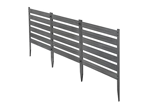 Charcoal Color WoodTek Vinyl Garden Fence Kit (3 Panels) T4180