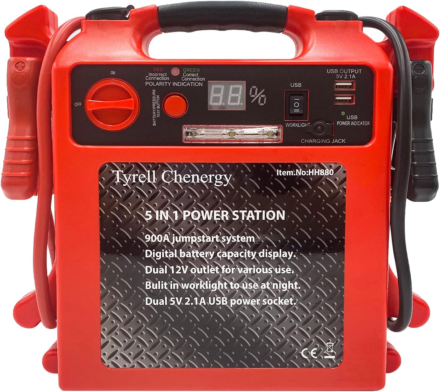 Blue Portable Car Jump Starter with LED Light U45255