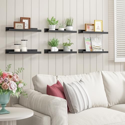 Rustic Brown Wall Shelves Set of 8 U58142
