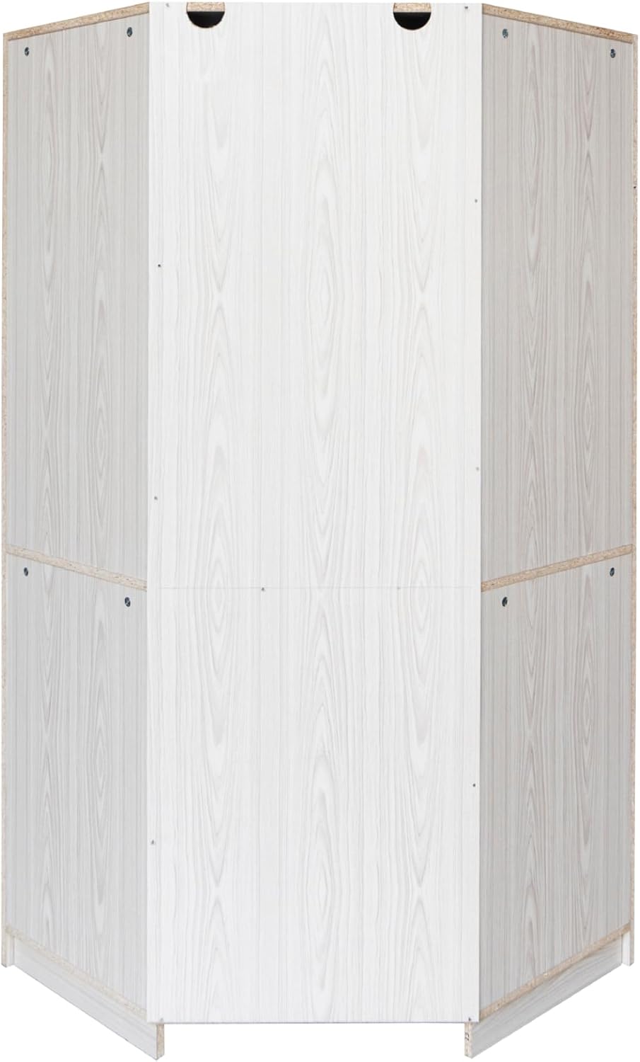 Natural Freestanding Wooden Corner Armoire Wardrobe Closet Cabinet with Hanging Rail U56343