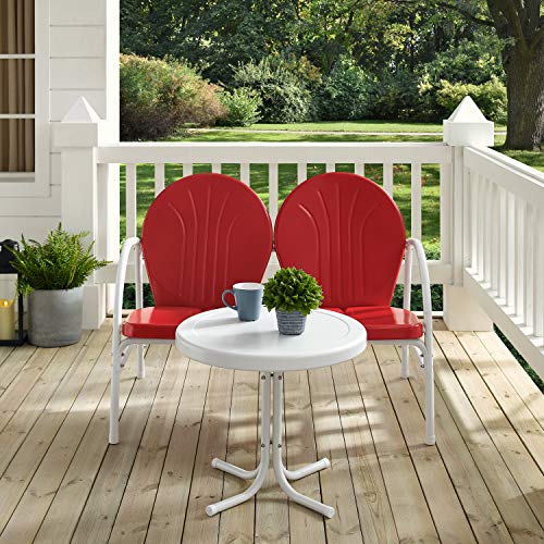 2-Piece Metal Outdoor Conversation Set with Table and Loveseat - Grasshopper Green V8934