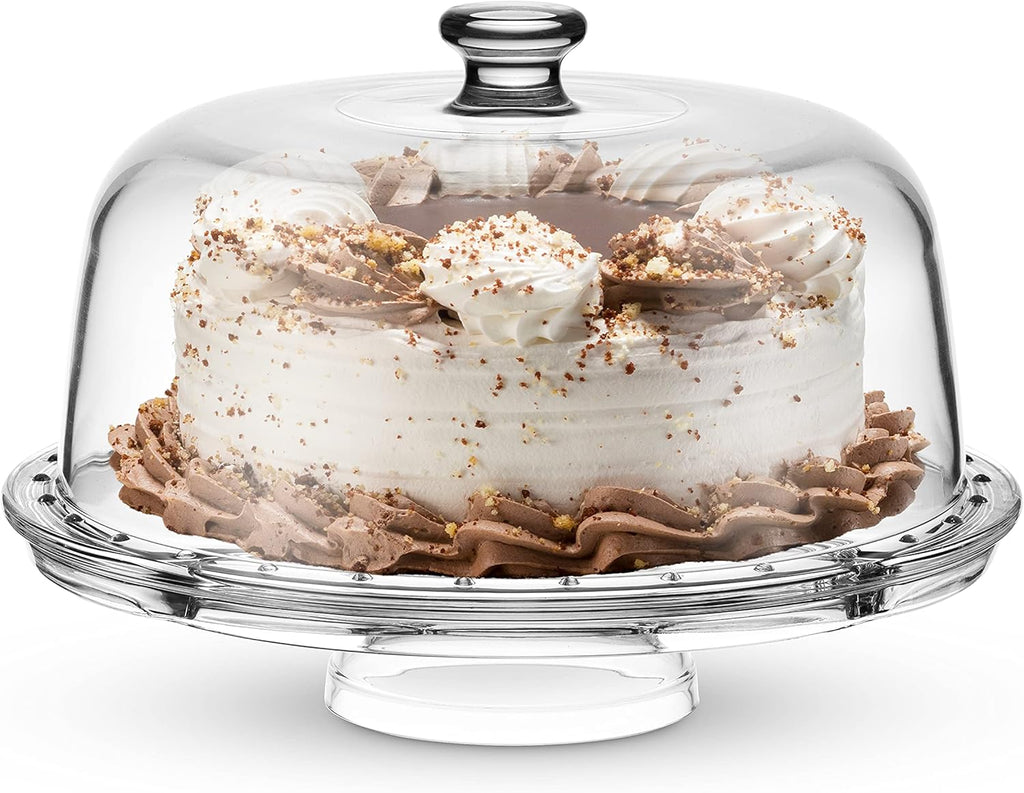 Cake Stand and Serving Plate with Dome Lid, Crystal Glass Footed Cake Stand U596377