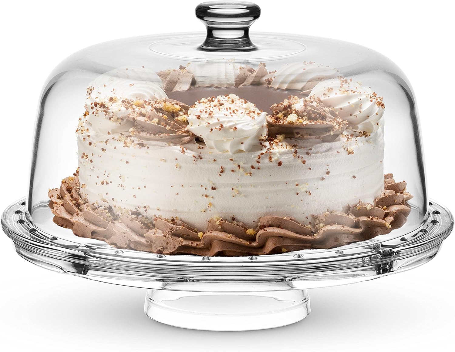 Cake Stand and Serving Plate with Dome Lid, Crystal Glass Footed Cake Stand U596377