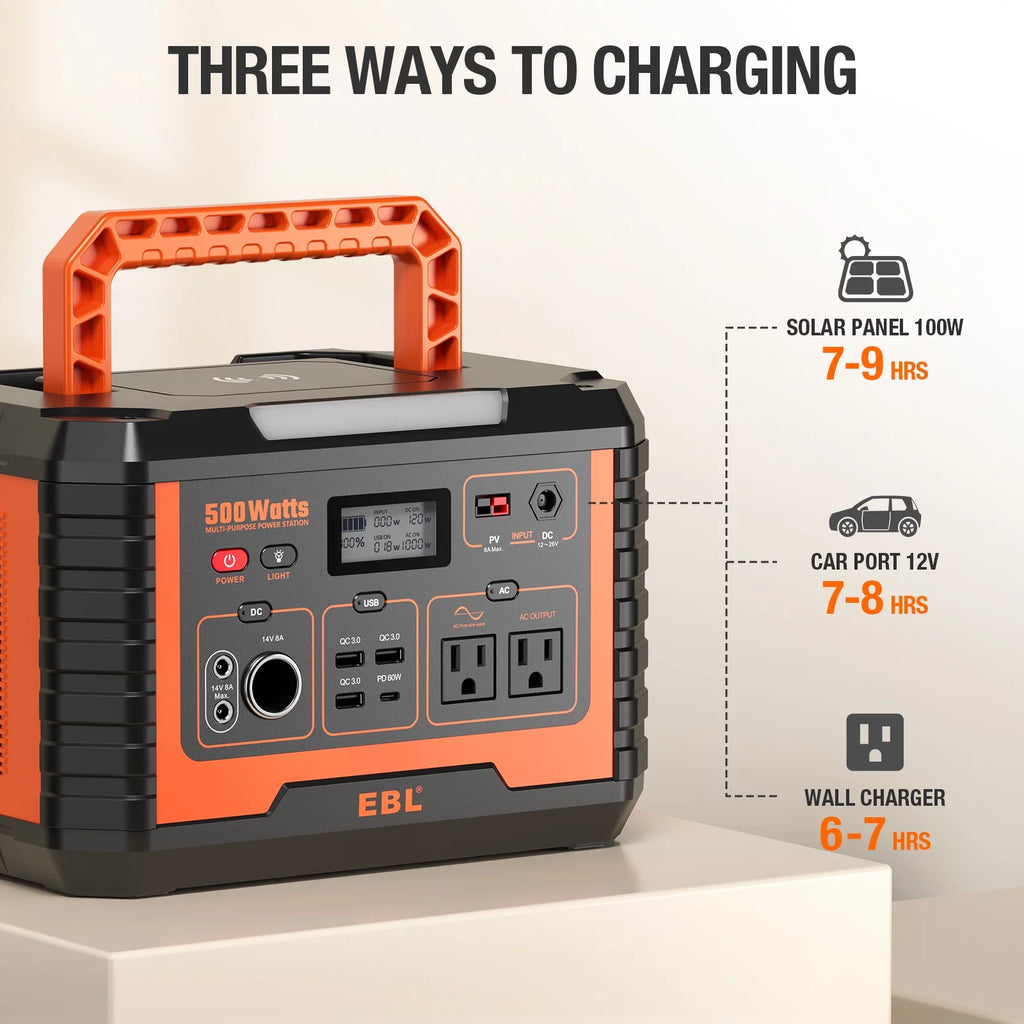 500W Portable Power Station 519.4Wh Power Battery with Storage Bag O637