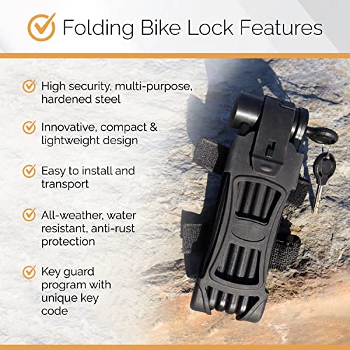 3 Folding Bike Lock Set with Mounting Case D18365