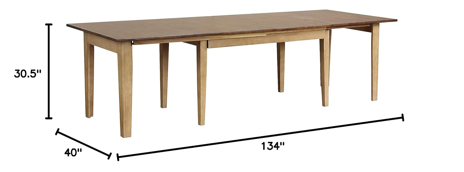 Distressed two tone light creamy wheat with warm pecan finish top Dining Table G104
