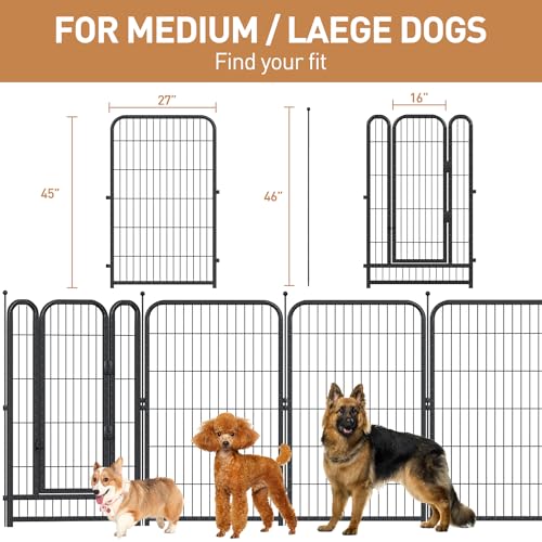 40 Inch 16 Panel Metal Dog Playpen Black-Silver E190