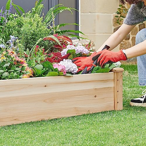 Natural Wood 8×2ft Raised Garden Bed Y5895