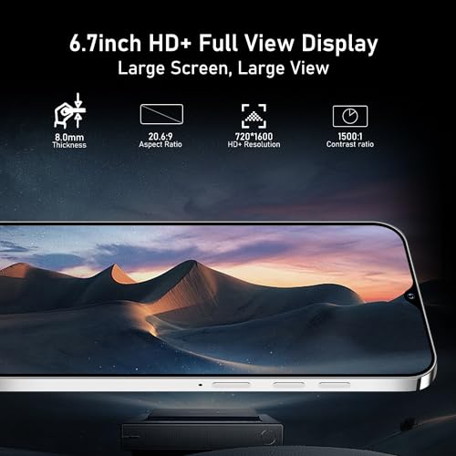 Unlocked 5G Smartphone, Android 13, 8GB+256GB 6.7" HD Screen, 6800mAh, Dual SIM S6906