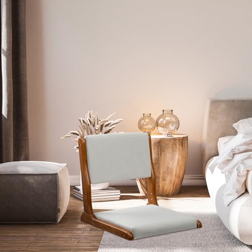 Beige Foldable Floor Chair with Cushion U1120