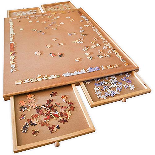 1000 Piece Wooden Puzzle Board with Drawers Z91293