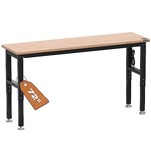 48" Adjustable Workbench with Rubber Wood Top M81469