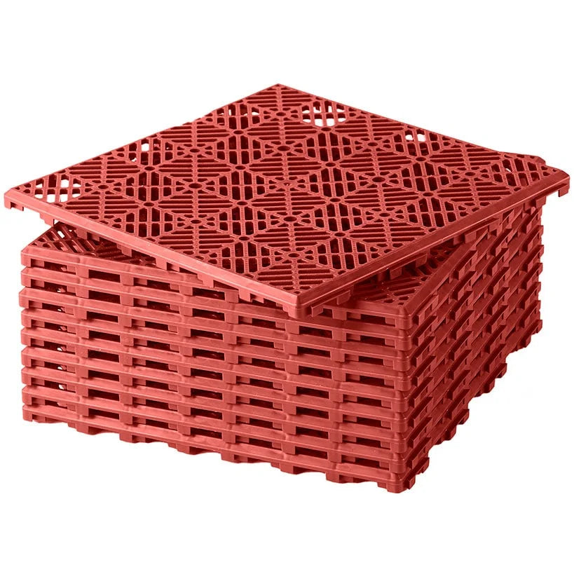 10 Pc Interlocking Patio Tiles - Terra Cotta P6346