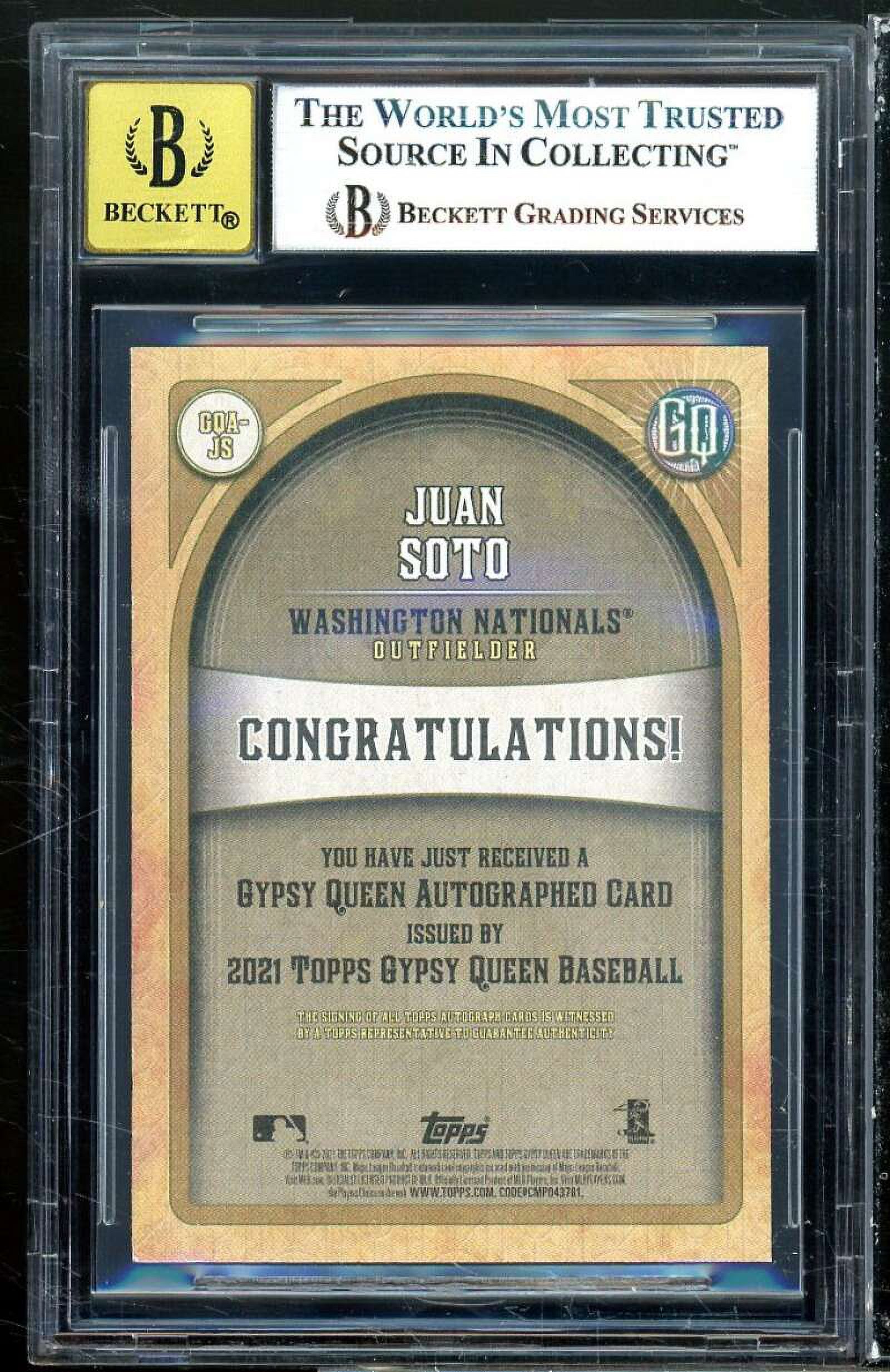 2021 Topps Gypsy Queen Autographs #gqajs BGS 9 auto 10 Card L68714