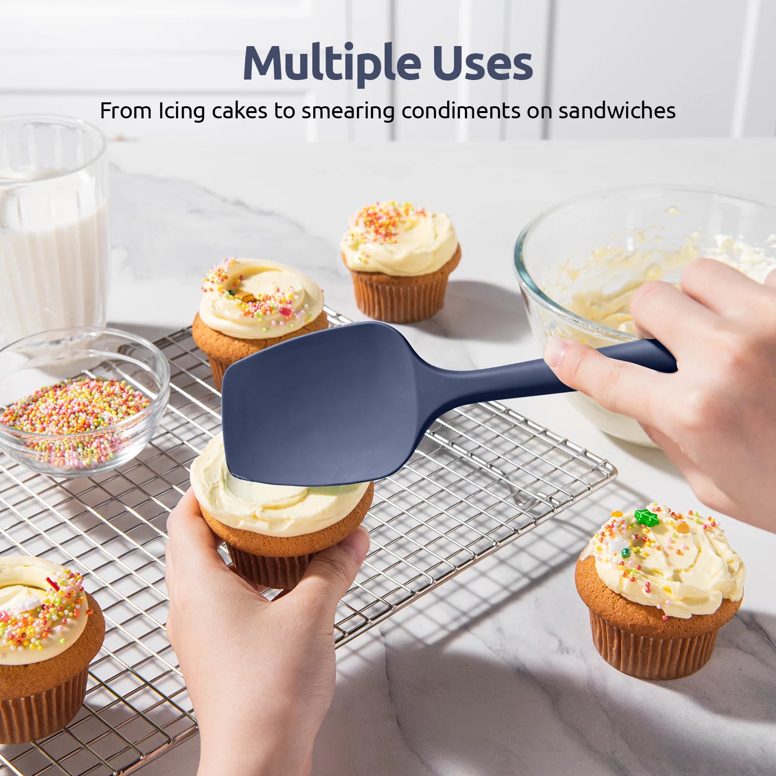 600°F High Heat Resistant Silicone Spoon Spatula Set of 3 N70408