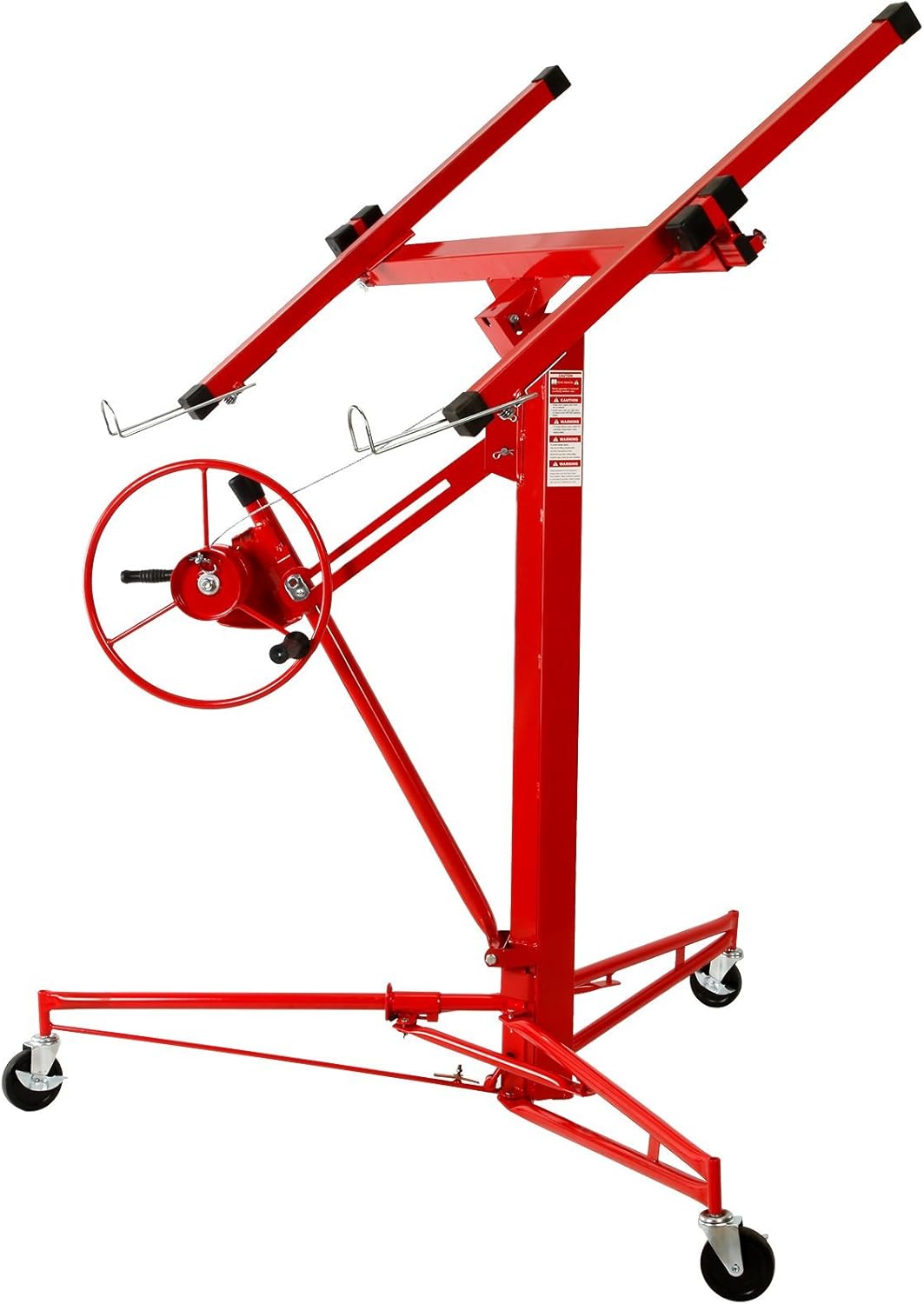 11' Drywall Lift Rolling Panel Hoist Jack Lifter with Lockable Caster Wheels F73831