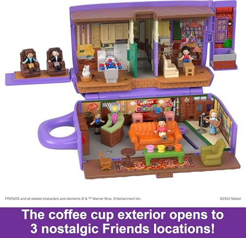 Compact Playset with 6 Character Dolls & 9 Accessories, Coffee Cup Exterior W350