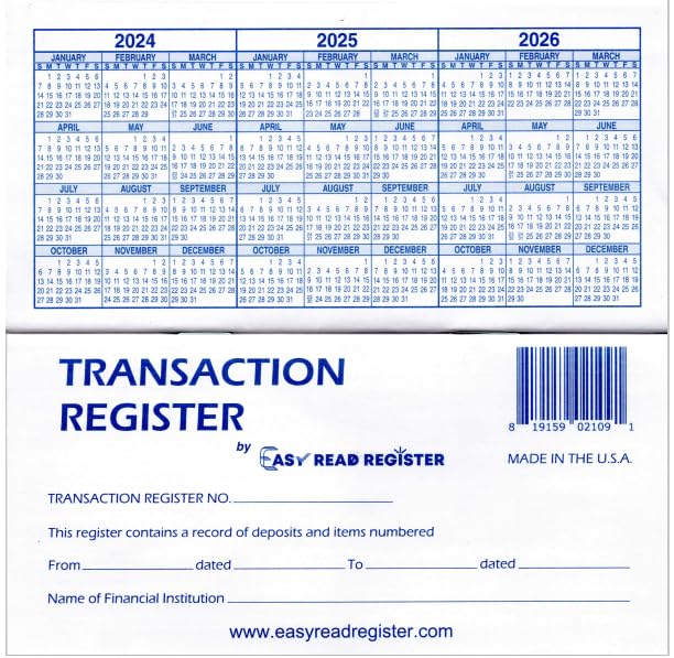 18 Check Registers for Personal Checkbook O260