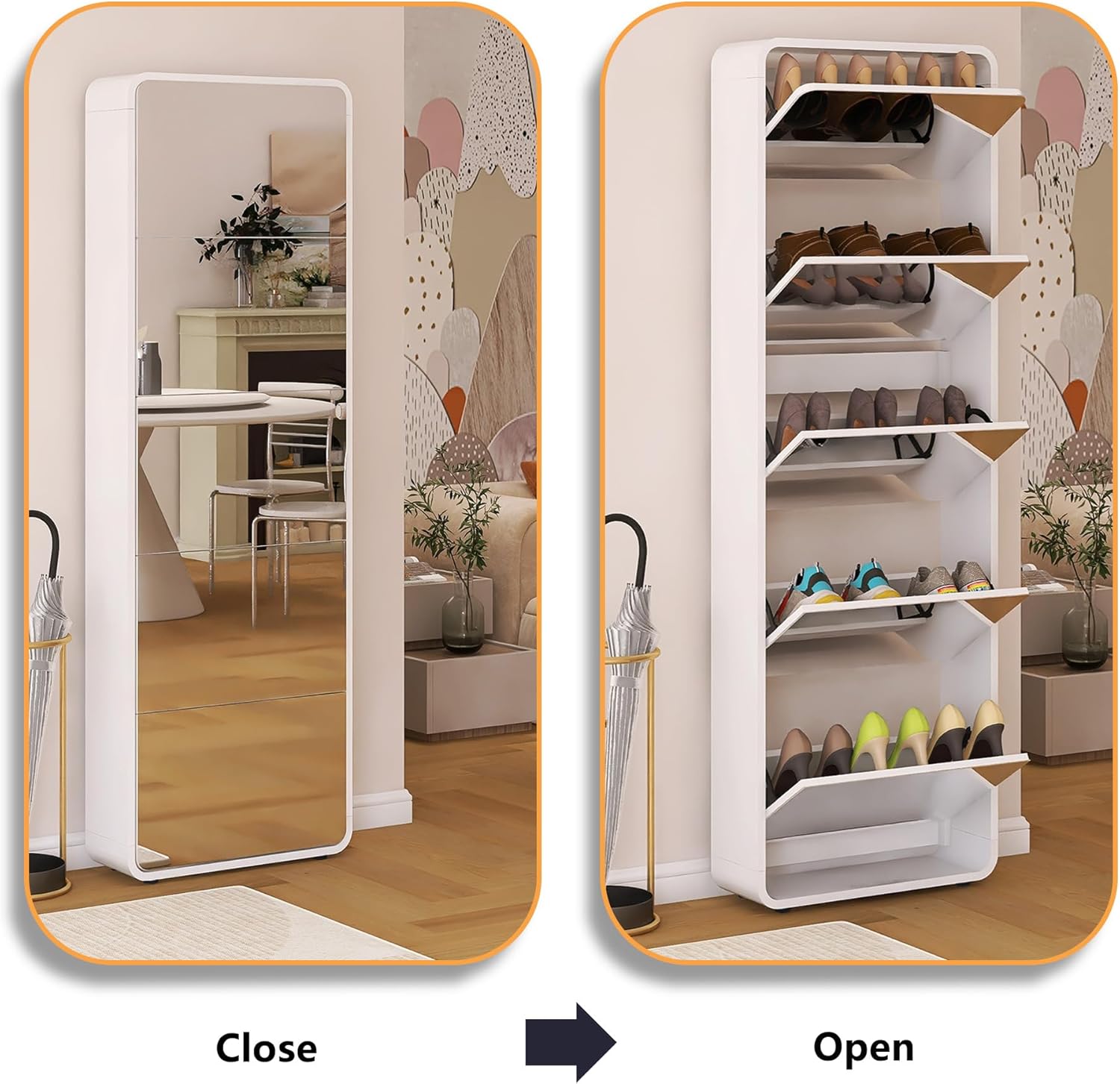 5 Tier Shoe Cabinet with Flip Drawers H5411