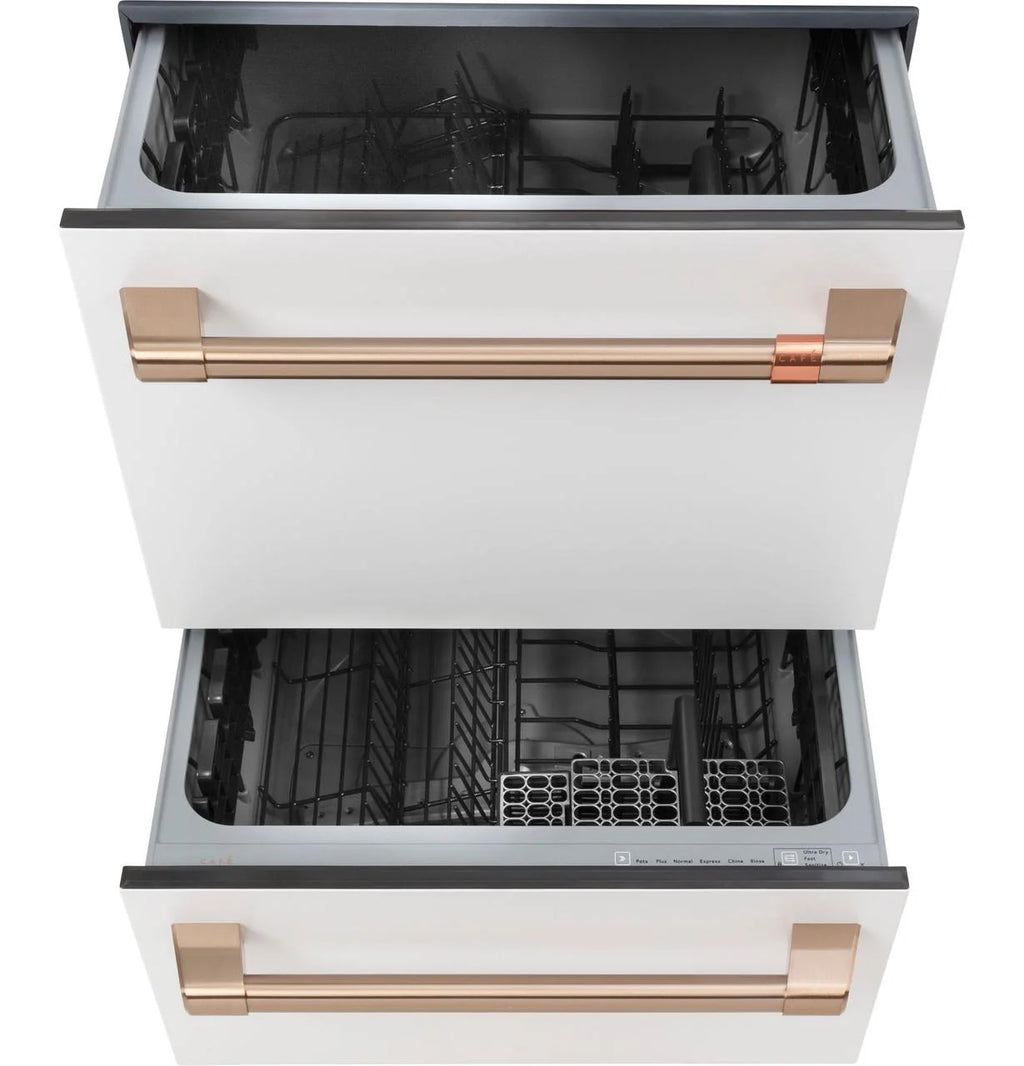 24" Wide Double Drawer Dishwasher - Matte White / Brushed Bronze H532345