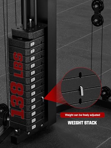 Multifunction Home Gym System with 138LB Weight Stack I854233