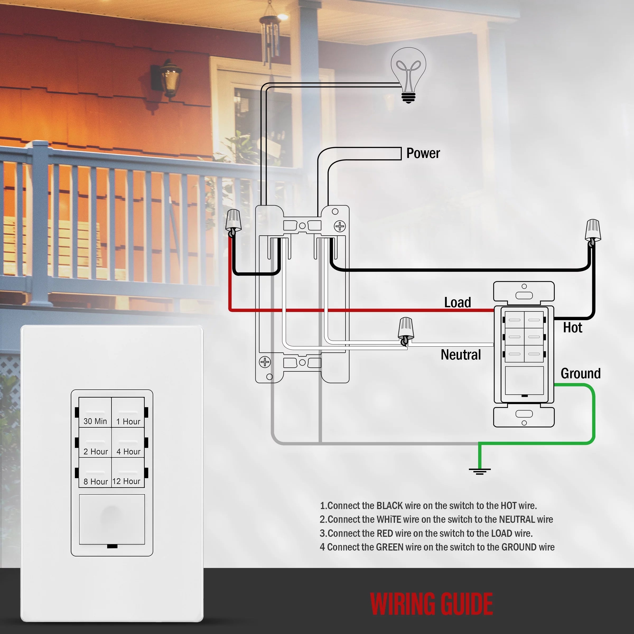 White 12 Hour Timer Switch W272