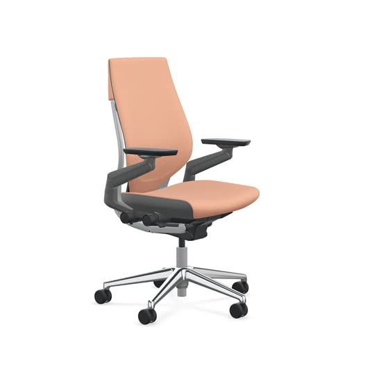 Graphite Fabric Office Chair with Polished Aluminum Base T922