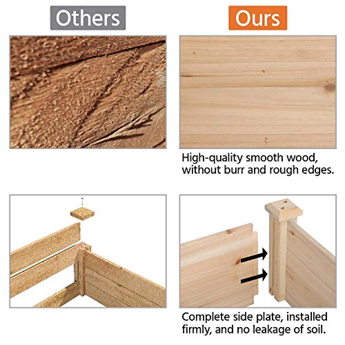 Natural Wood 8×2ft Raised Garden Bed Y5895