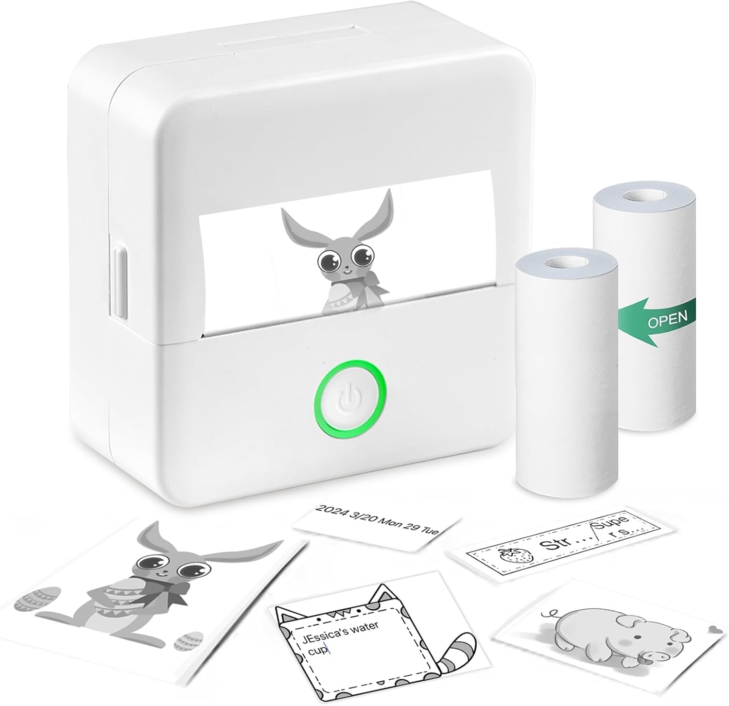 Mini Sticker Printer Label Maker Machine with Tape Portable Bluetooth Inkless Label Printer O3924