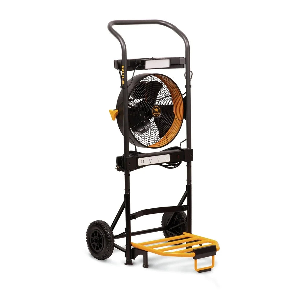 200 lbs. Capacity Hand Truck 5-in-1 Mobile Workshop with Integrated Fan and LED Light B46492