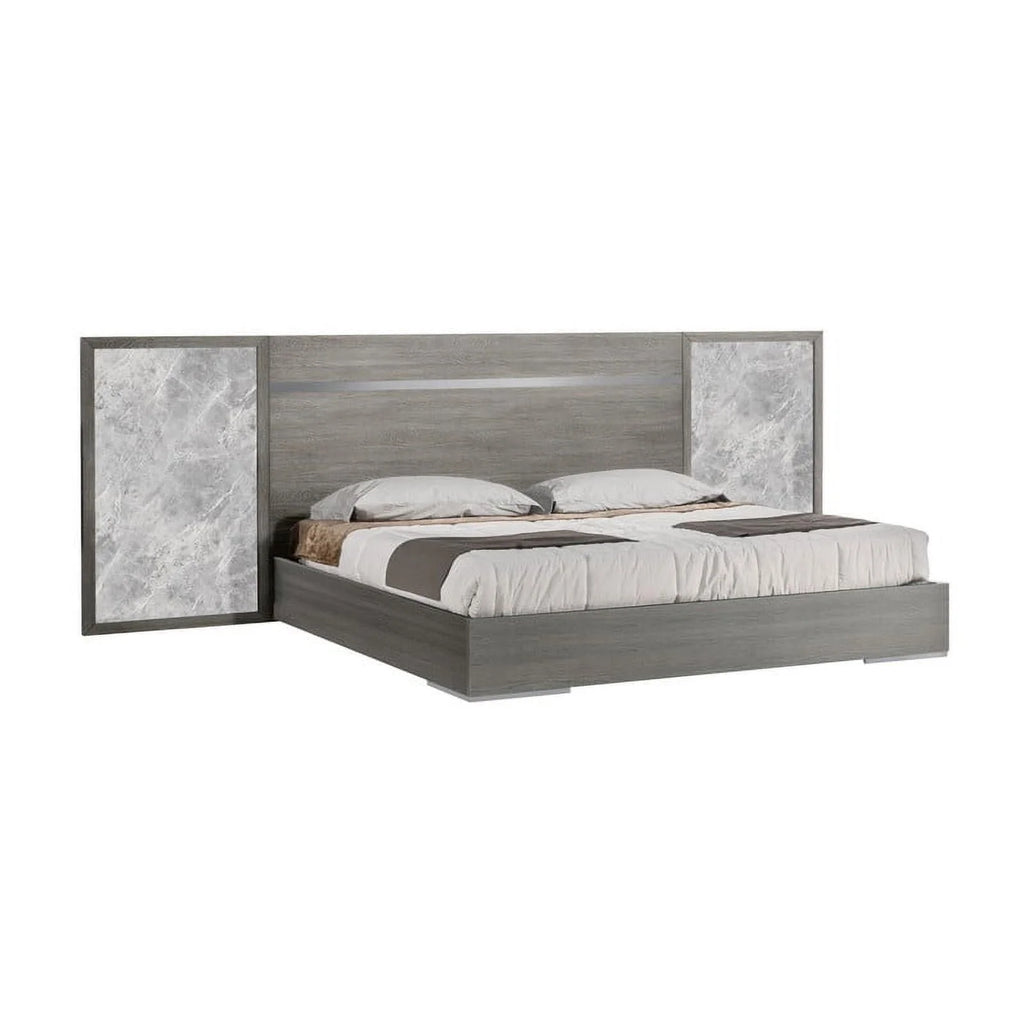 King Size 3-Piece Bedroom Set, Light Grey Oak Veneer A805634