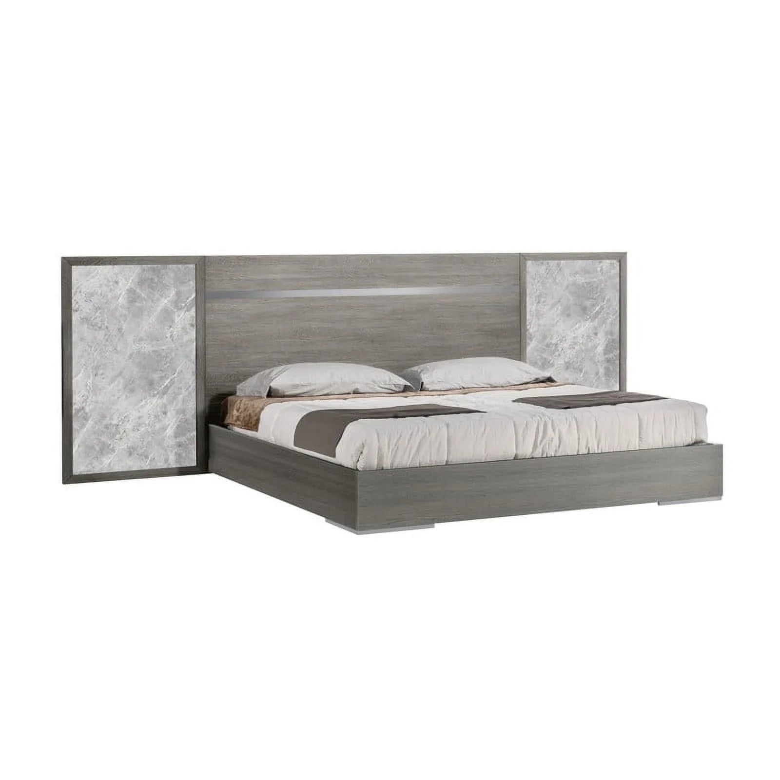 King Size 3-Piece Bedroom Set, Light Grey Oak Veneer A805634
